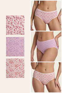 Zivame Medium Rise Full Coverage Hipster Panty (Pack of 3) - Multicolor — thumbnail 2
